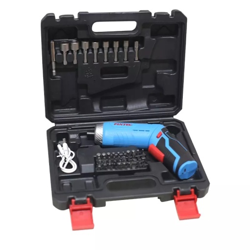 Surubelnita electrica FIXTEC 4V cu baterie reincarcabila, 49 piese incluse, cablu USB Type-C - Img 4