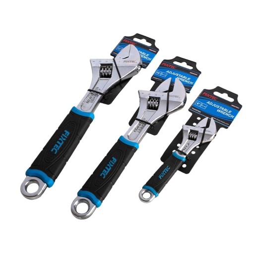 Cheie ajustabila FIXTEC 6", CR-V, maner dublu din plastic - Img 5