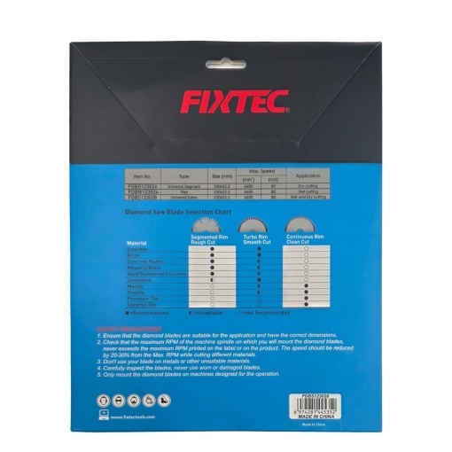 Disc diamantat FIXTEC pentru taiere 230x22.2mm, segment 7mm - Img 2