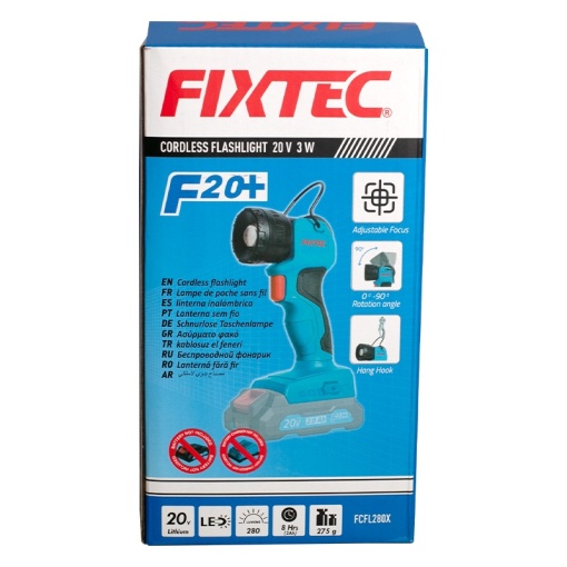 Lanterna LED FIXTEC 20V, 280 lumeni, fascicul ajustabil - Img 6