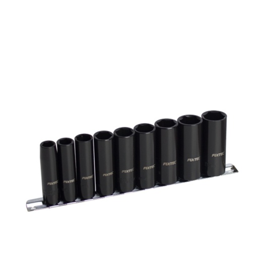 Set chei tubulare de impact adanci FIXTEC, 9 bucati, 3/8", CR-V - Img 2