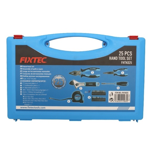Trusa unelte manuale FIXTEC 25 bucati, in cutie din plastic - Img 6