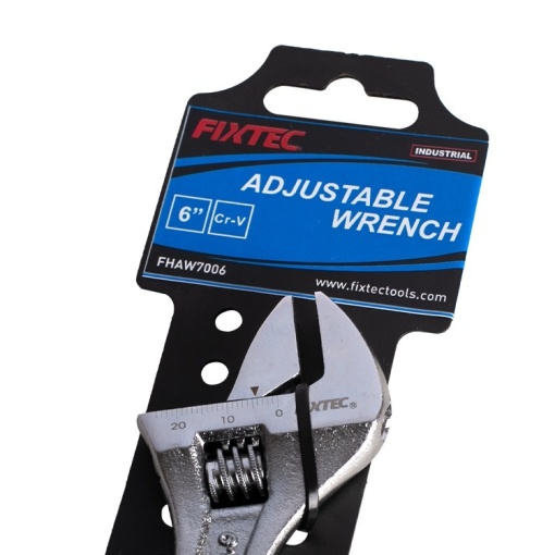 Cheie ajustabila FIXTEC 6", CR-V, maner dublu din plastic - Img 2