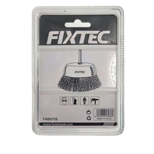 Perie rotativa FIXTEC 75 mm cu ax de 6.35 mm - Img 3