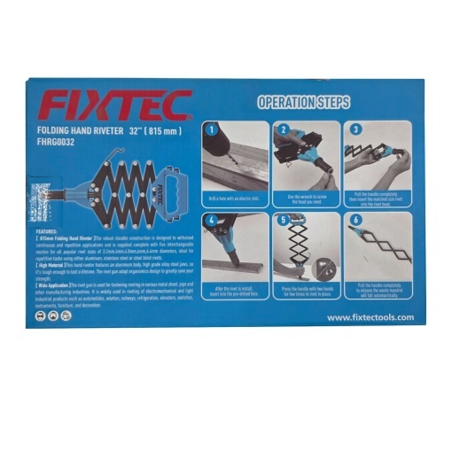 Rivetor pliabil FIXTEC 32 Inch pentru nituri metalice - Img 3