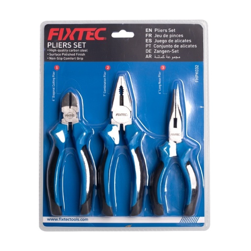 Set 3 clesti FIXTEC 7", 6" si 6" - combinat, taietor, cu varf lung - Img 2