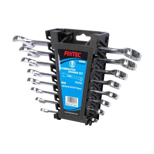 Set de chei combinate FIXTEC, 8 bucati, CR-V, cu suport - Img 2