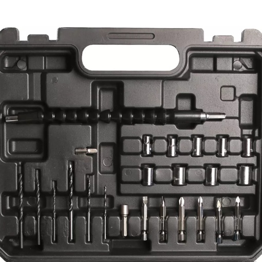 Set masina de gaurit FIXTEC 20V cu acumulator, LED, blocare ax, 2 baterii Li-ion 1500mAh - Img 4