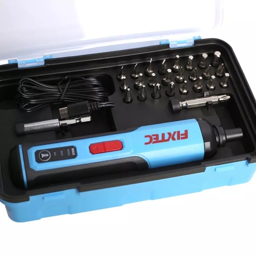 Surubelnita electrica reincarcabila FIXTEC 4V, baterie Li-ion 1500mAh, LED frontal, cablu USB-C 1.5m - Img 2