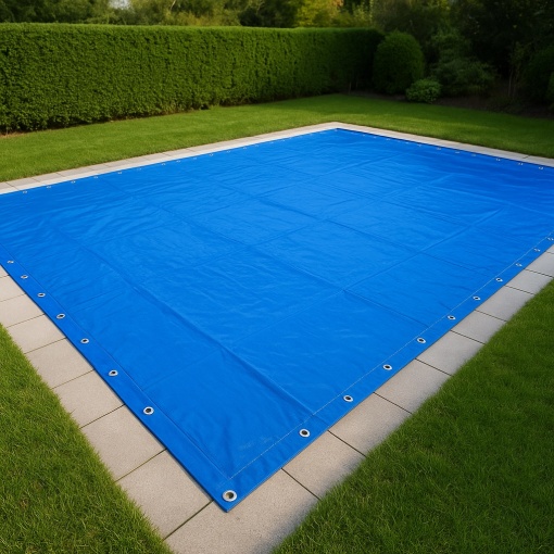 Folie acoperitoare 3x3m, rezistenta la apa, cu inele si protectie UV - Img 6