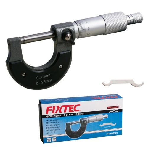 Micrometru FIXTEC 0-25mm, precizie 0.01mm, fabricat din otel carbon - Img 3