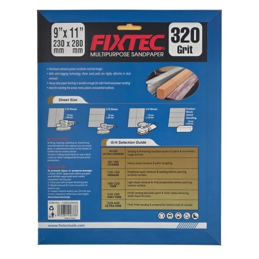 Set 5 Bucati Hartie Abraziva FIXTEC P320 pentru Rigips - Img 2
