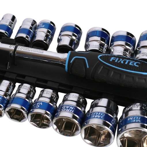 Set chei tubulare FIXTEC 19 elemente 1/2", otel CR-V - Img 5