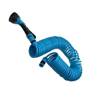 Furtun gradina spiralat FIXTEC 15m, EVA, cu pistol 8 moduri