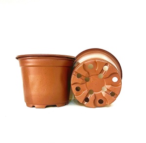 Ghivece rotunde din plastic 13 x 11 cm, cu margini netede