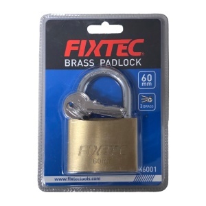 Lacat din alama FIXTEC 60mm cu 3 chei, arc din otel calit - Img 2