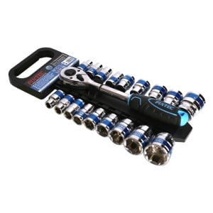 Set chei tubulare FIXTEC 19 elemente 1/2", otel CR-V - Img 2