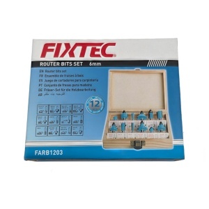 Set de freze pentru lemn FIXTEC, 12 bucati, tija 6mm - Img 6
