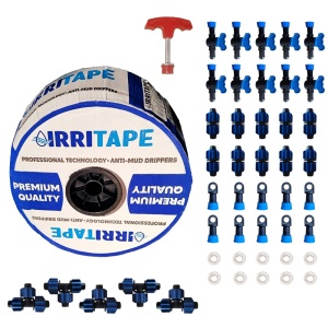 Set Irigare Tip Picurare - 500m Lungime cu 46 Piese Incluse - Spatiu 20CM