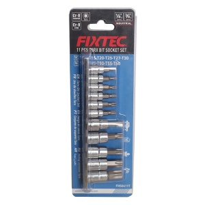 Set Torx 11 piese FIXTEC 1/4" & 3/8" CR-V