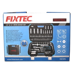 Trusa chei tubulare FIXTEC 94 de piese 1/4" & 1/2" CRV cu valiza de transport - Img 6