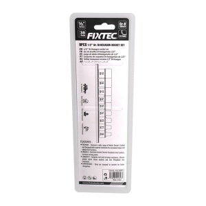 Trusa tubulare FIXTEC 9 buc, 1/2", CR-V, 10-19mm - Img 2