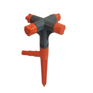 Aspersor Rotativ PVC cu 4 Brate si Cap Pivotant pentru Udare Uniforma