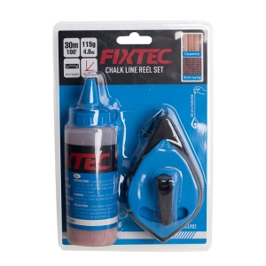 Kit fir de trasare Fixtec 30 m cu nivel cu bula
