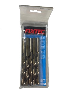 Pachet 5 burghie HSS-G pentru metal 9,5 mm, 125 mm, FIXTEC