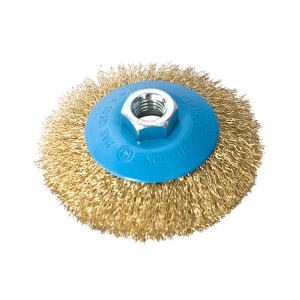 Perie circulara FIXTEC 100 mm cu fire ondulate si filet M14X2