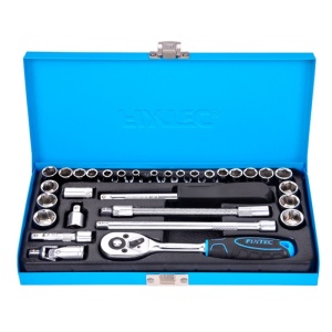 Trusa tubulara FIXTEC 31 de piese 1/4", CR-V, in cutie metalica