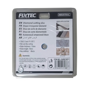 Disc diamant FIXTEC 230x22.2mm pentru taiere uscata si umeda - Img 2