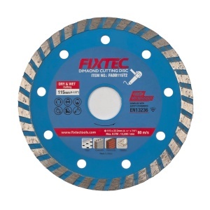Disc diamantat 115 mm FIXTEC ingust pentru taiere uscata si umeda