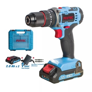 Masina de gaurit cu percutie FIXTEC 20V, cuplu ridicat, LED, blocare ax