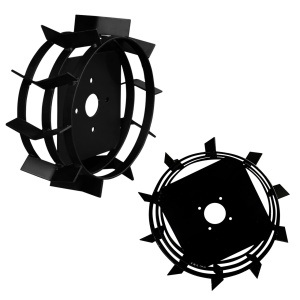 Pereche roti metalice 480mm pentru motocultor, compatibile cu ax hexagonal 32mm