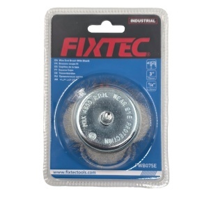 Perie rotativa FIXTEC 75 mm cu ax de 6.35 mm