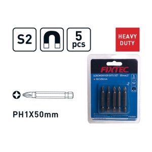 Set 5 biti magnetici PH1 FIXTEC 50 mm S2 - Img 3