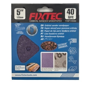 Disc abraziv FIXTEC 125 mm P40 pentru masina de slefuit orbitala