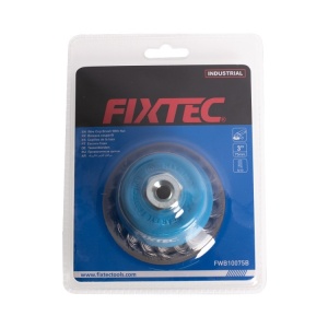 Perie Rotativa din Sarma FIXTEC 75 mm cu filet M10X1.5 - Img 4