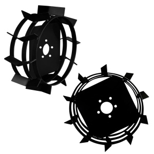 Set 2 roti metalice 350mm pentru motosapa, ax hexagonal 32mm