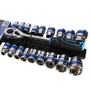Set chei tubulare FIXTEC 19 elemente 1/2", otel CR-V - Img 3