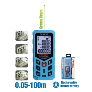 Telemetru laser FIXTEC cu fascicul verde, cu acumulator, raza 100m