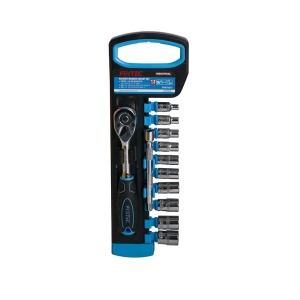 Trusa clichet si tubulare FIXTEC 12 bucati, 1/4", CR-V