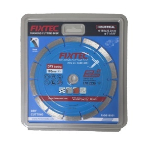 Disc diamantat FIXTEC 180 mm x 22.2 mm pentru taiere fara apa