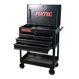 Dulap mobil pentru scule FIXTEC, otel complet, 4 sertare, sustine pana la 265kg