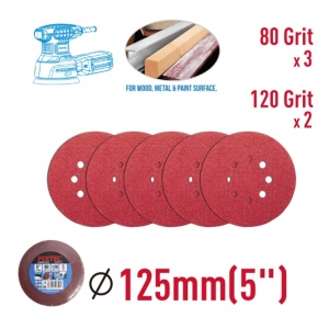 Pachet 5 Discuri Abrazive FIXTEC 125mm cu Prindere Tip Arici - Img 4
