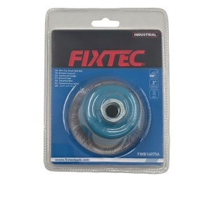 Perie cupa otel FIXTEC 75 mm prindere M14x2