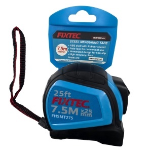 Ruleta metalica FIXTEC 7.5 m × 25 mm cu sistem autolock (FHSMT275)