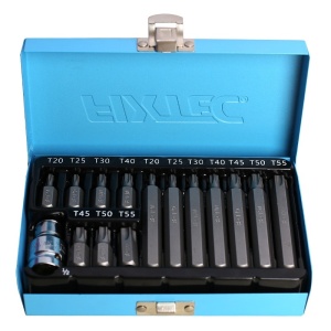 Set 15 biti tip Torx 1/2", S2, ambalat in cutie metalica FIXTEC
