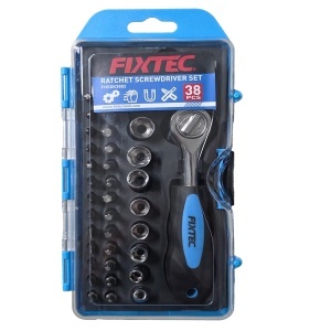 Set de surubelnita cu clichet FIXTEC, 38 de componente, CR-V